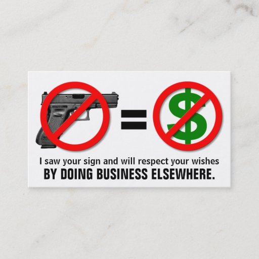 Customizable "No Guns, No Money" Customizable Business Card