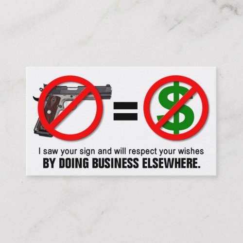 No Guns No Money Missouri CCW Business Card 1L