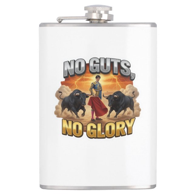 No Guts, No Glory: Motivational & Success Mindset Flask (Front)