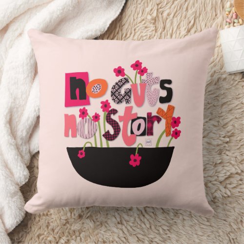No Guts No Story Quote Hand Lettered  Throw Pillow