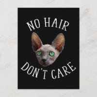 No Hair Don't Care Funny Sphynx Cat