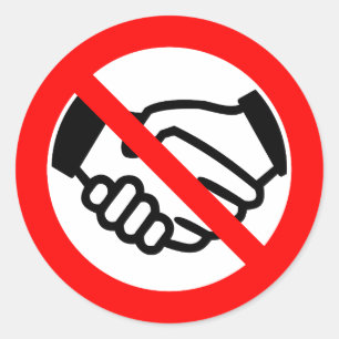 No Hand Shaking Classic Round Sticker