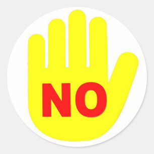 "NO" Hand Sticker