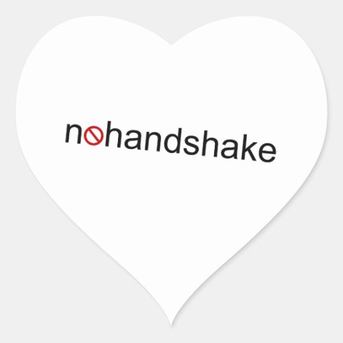 No Handshake Heart Sticker