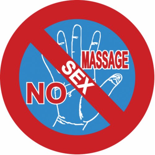 NO Happy Ending Massage  Thai Sign  Cutout