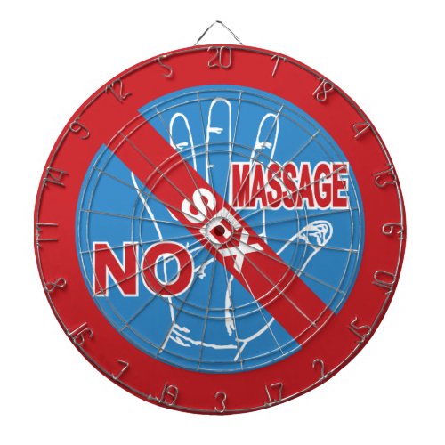 NO Happy Ending Massage  Thai Sign  Dartboard With Darts