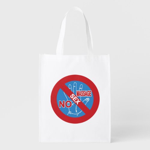 NO Happy Ending Massage  Thai Sign  Grocery Bag