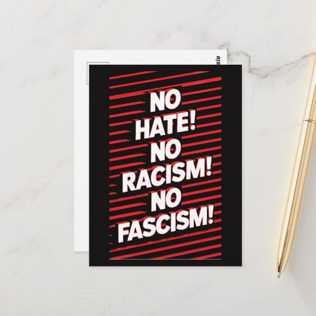 No Hate No Racism Postcard (Front/Back In Situ)