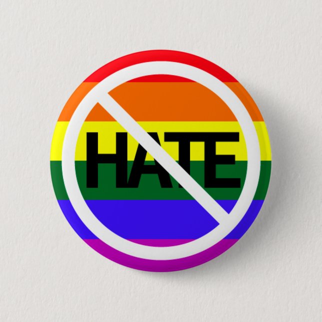 No hate - pride button (Front)