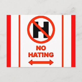 NO Hating Postcard