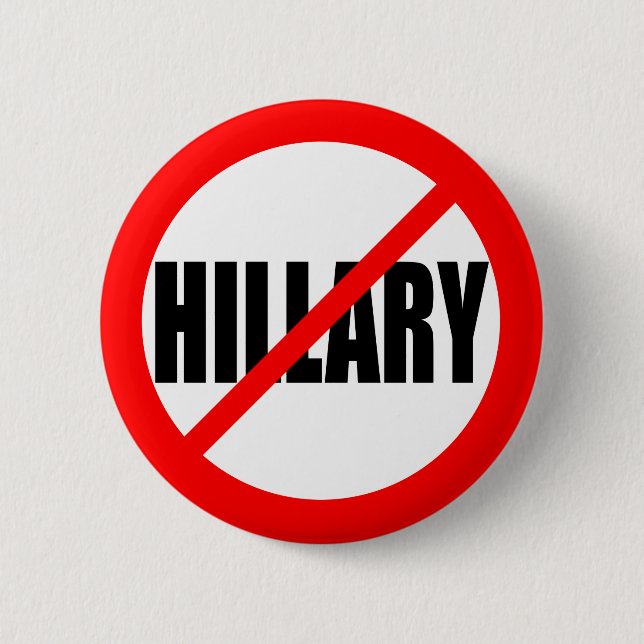 “NO HILLARY” 2.25-inch Button (Front)