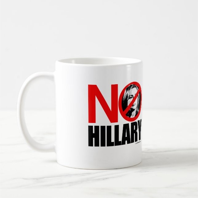 NO HILLARY BOLD - Anti Hillary png.png Coffee Mug (Left)