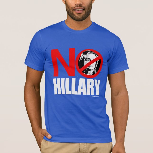 NO HILLARY BOLD - Anti Hillary png white - .png T-Shirt (Front)