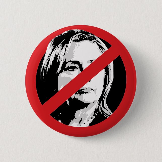 NO HILLARY PINBACK BUTTON (Front)