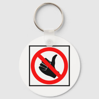 No Hitchhiking Highway Sign Keychain