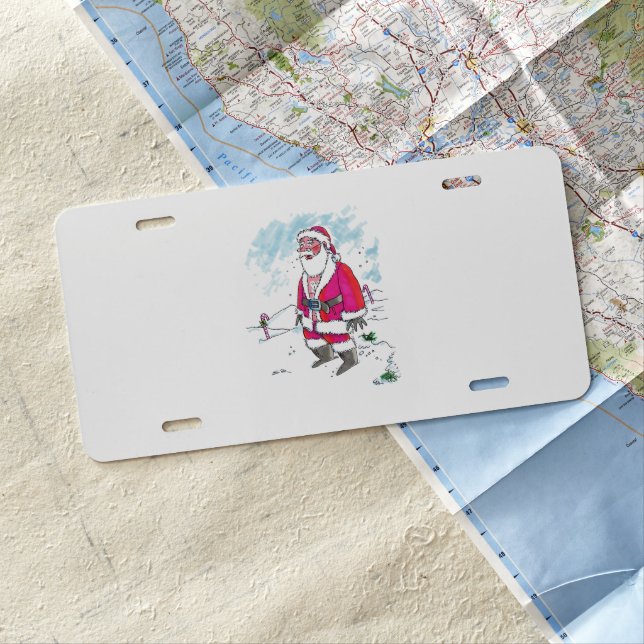 No Ho Ho Ho aluminum car license plate (In Situ)