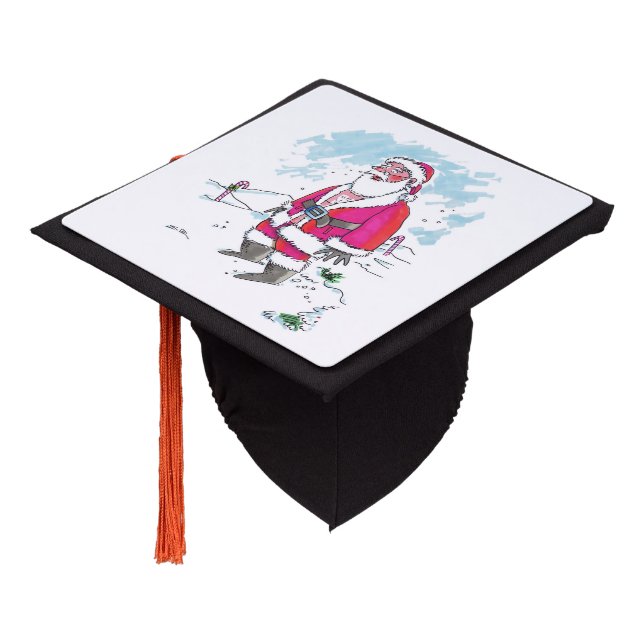 No Ho Ho Ho graduation cap (Angled)