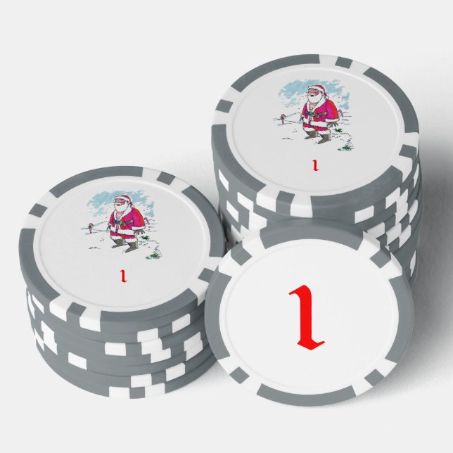 No Ho Ho Ho gray 1 striped poker chip (Stack)