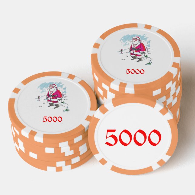 No Ho Ho Ho orange 5000 striped poker chip (Stack)