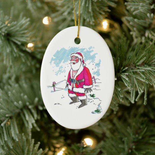 No Ho-Ho-Ho oval ceramic ornament (Tree)