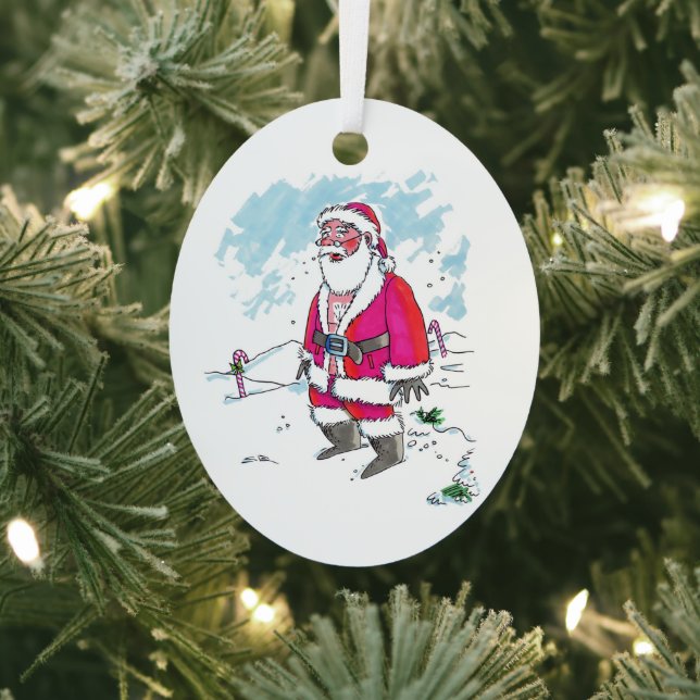 No Ho-Ho-Ho oval metal ornament (Insitu)