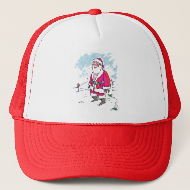 No Ho Ho Ho red and white foam trucker hat (Front)
