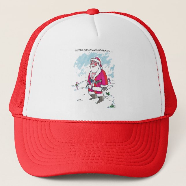 No Ho Ho Ho red and white foam trucker hat (Front)