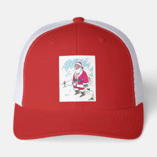 No Ho Ho Ho red and white retro trucker hat