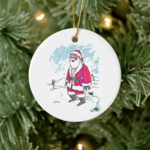 No Ho-Ho-Ho round ceramic ornament