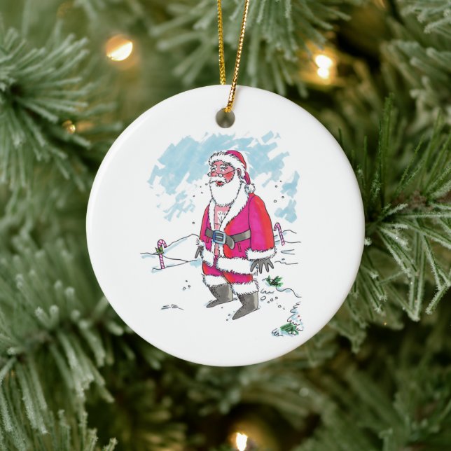 No Ho-Ho-Ho round ceramic ornament (Tree)