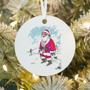 No Ho-Ho-Ho round metal ornament