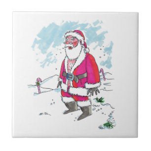 No Ho Ho Ho small ceramic tile