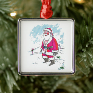 No Ho-Ho-Ho square premium ornament