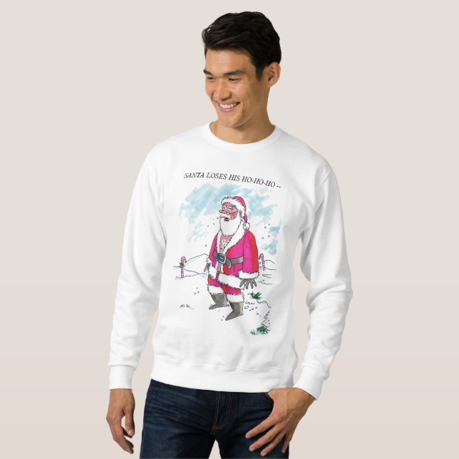 No Ho-Ho-Ho w text men white sweatshirt (Front Full)