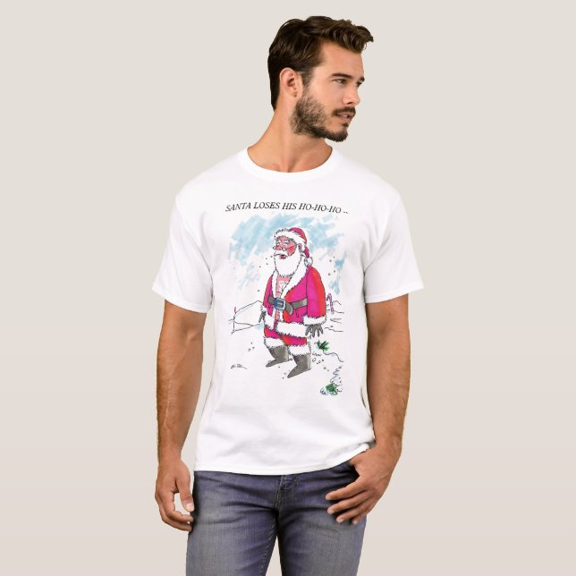 No Ho-Ho-Ho w text men white T-shirt (Front Full)