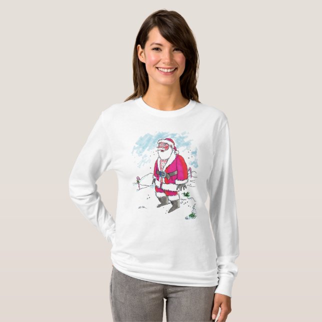 No Ho-Ho-Ho women white long sleeve shirt (Front Full)