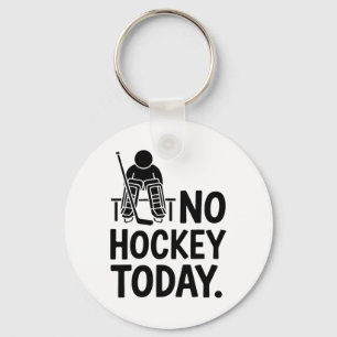 No Hockey Today Sad Goalie Mood Bench Rink Off Ice Keychain