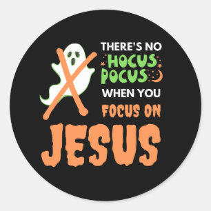 NO HOCUS POCUS Christian Halloween Classic Round Sticker