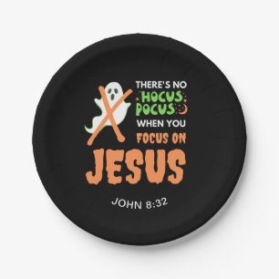 NO HOCUS POCUS Christian Halloween Paper Plates