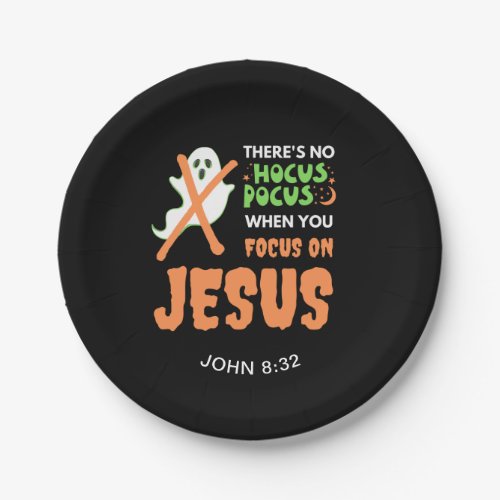 NO HOCUS POCUS Christian Halloween Paper Plates