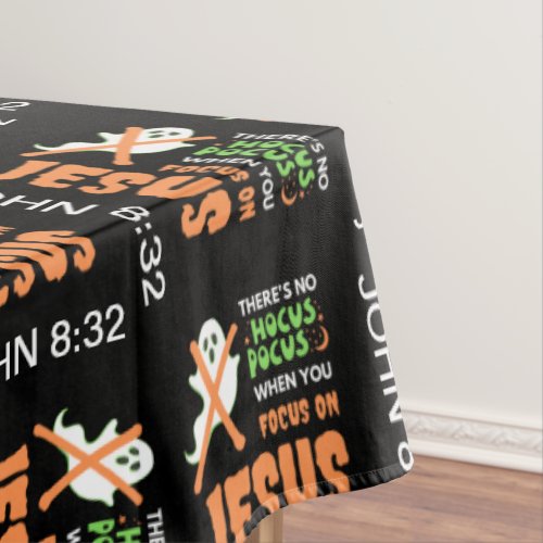 NO HOCUS POCUS Christian Halloween Tablecloth