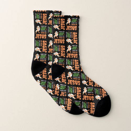 NO HOCUS POCUS Fun Christian Halloween Socks