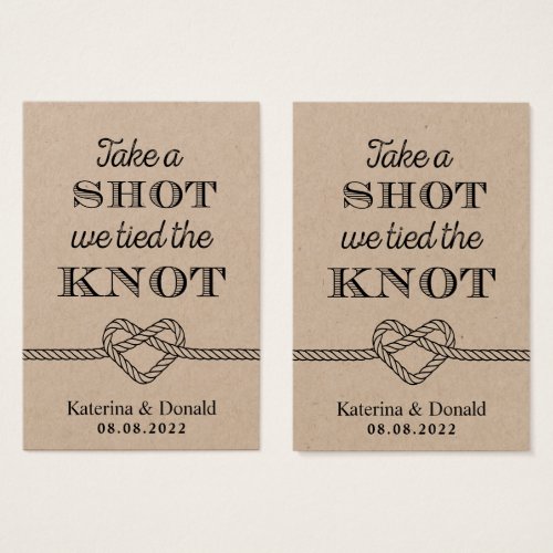  No Hole Take a Shot We Tied The Knot Kraft Tags