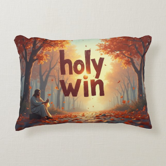 No Holloween Yes Holy Win Accent Pillow (Front)
