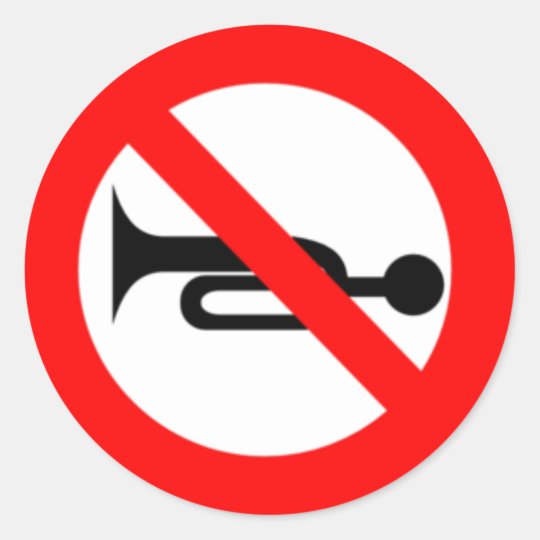 No Honking Sign Classic Round Sticker