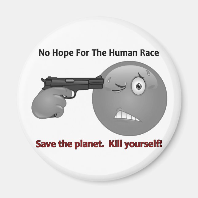 No Hope Emoticon Logo Magnet (Front)
