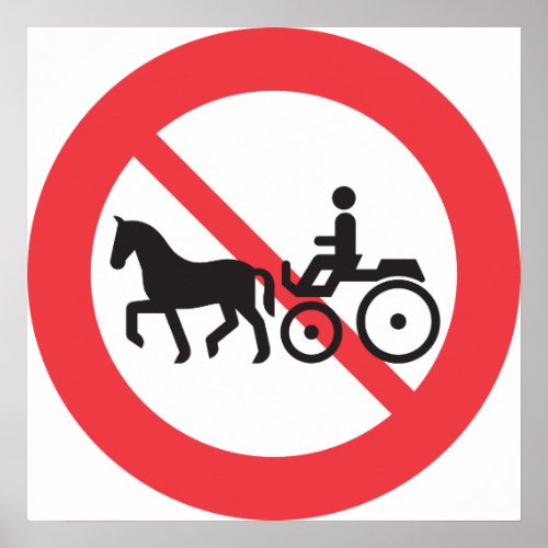 No Horse And Buggy Road Sign