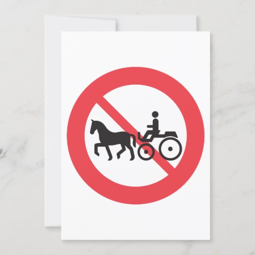 No Horse And Buggy Road Sign Invitation