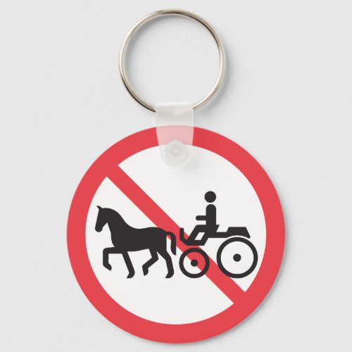 No Horse And Buggy Road Sign Keychain