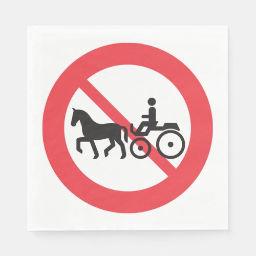 No Horse And Buggy Road Sign Napkins